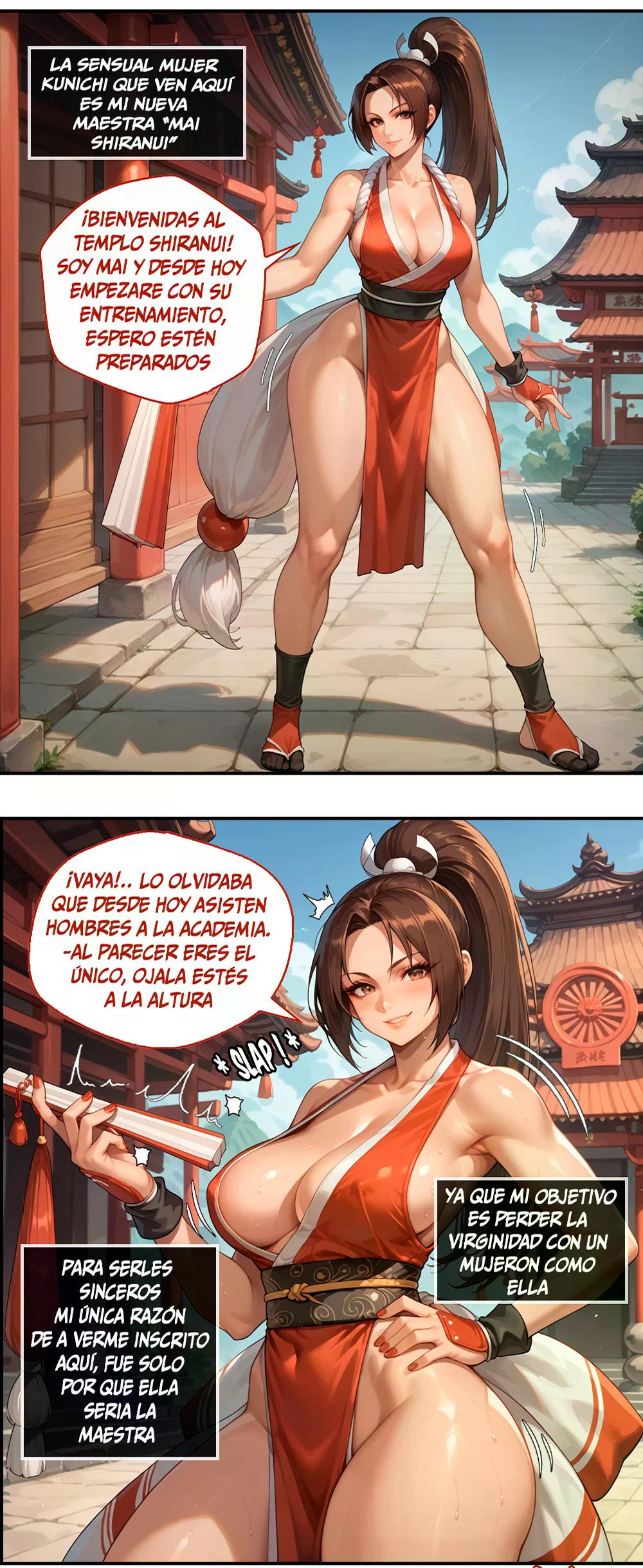 MAI SHIRANUI adiestrando a mi arrogante maestra CULONA y PIERNUDA