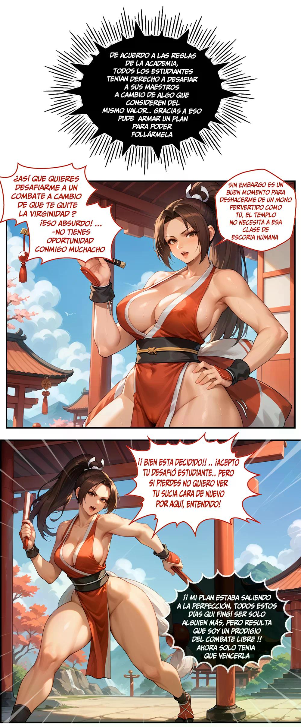 MAI SHIRANUI adiestrando a mi arrogante maestra CULONA y PIERNUDA