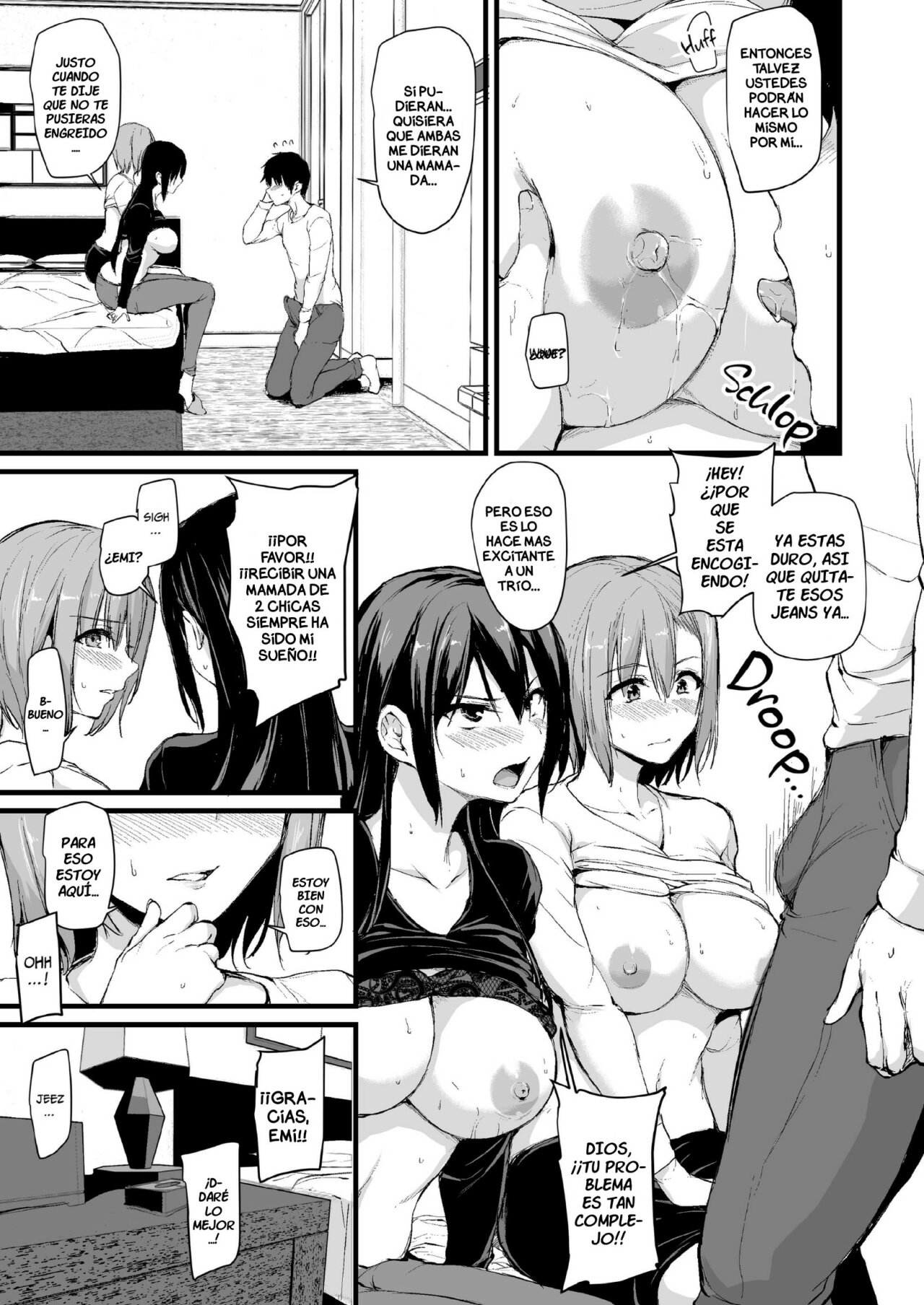 No me puedo poner DURO sin 2 pares de TETAS asi que mi ESPOSA trajo una AMIGA!