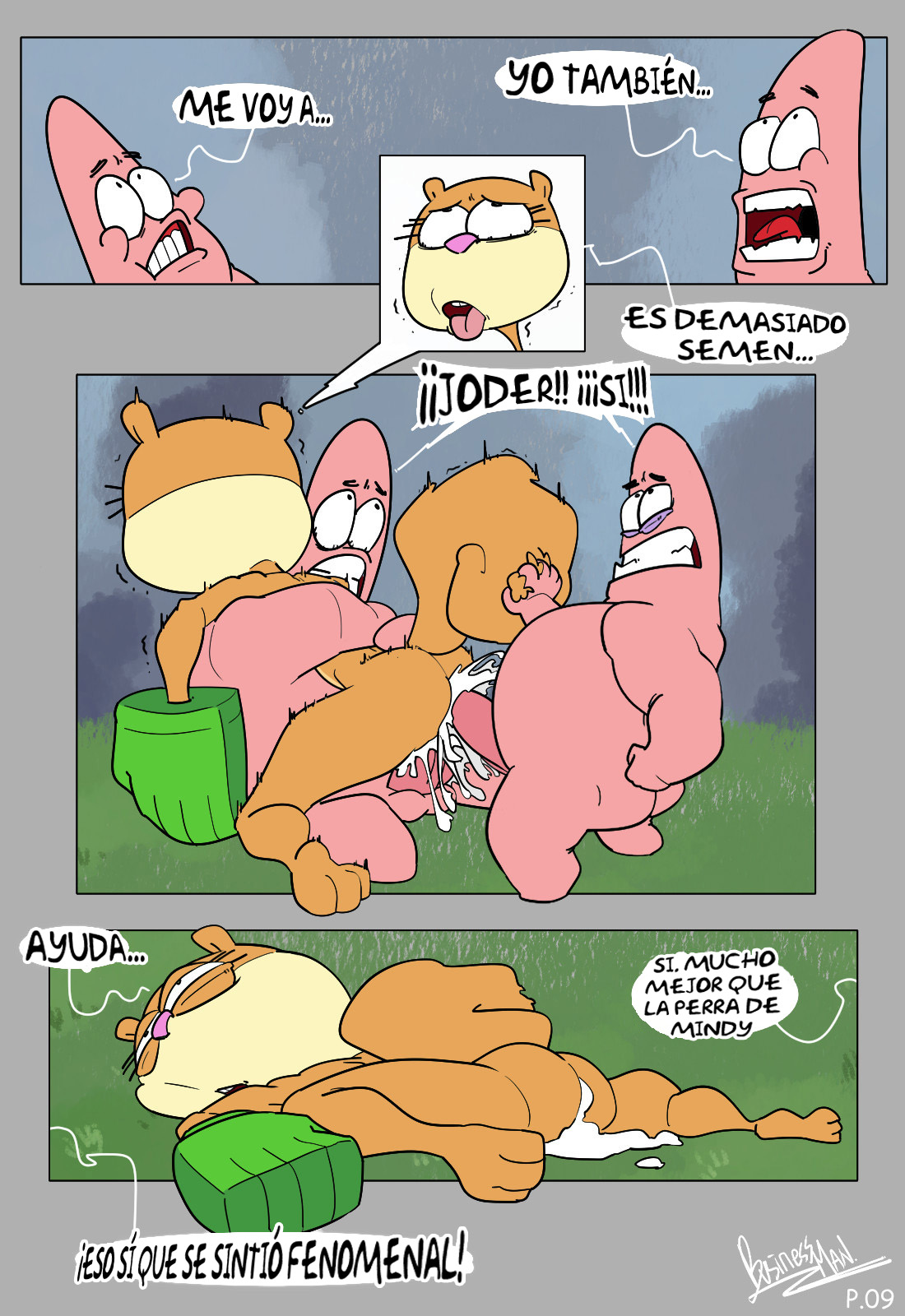 PATRICK STAR and SANDY CHEEKS