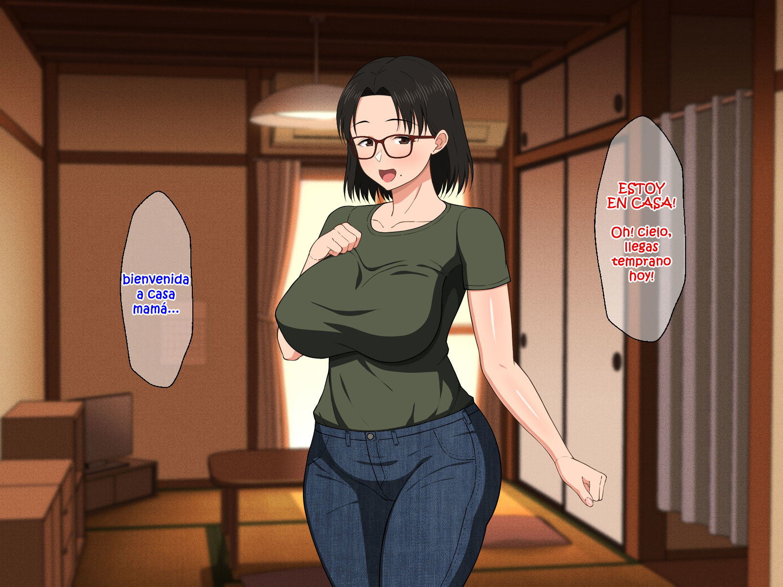 SEXO Apasionado con una MADRE TETONA con Gafas