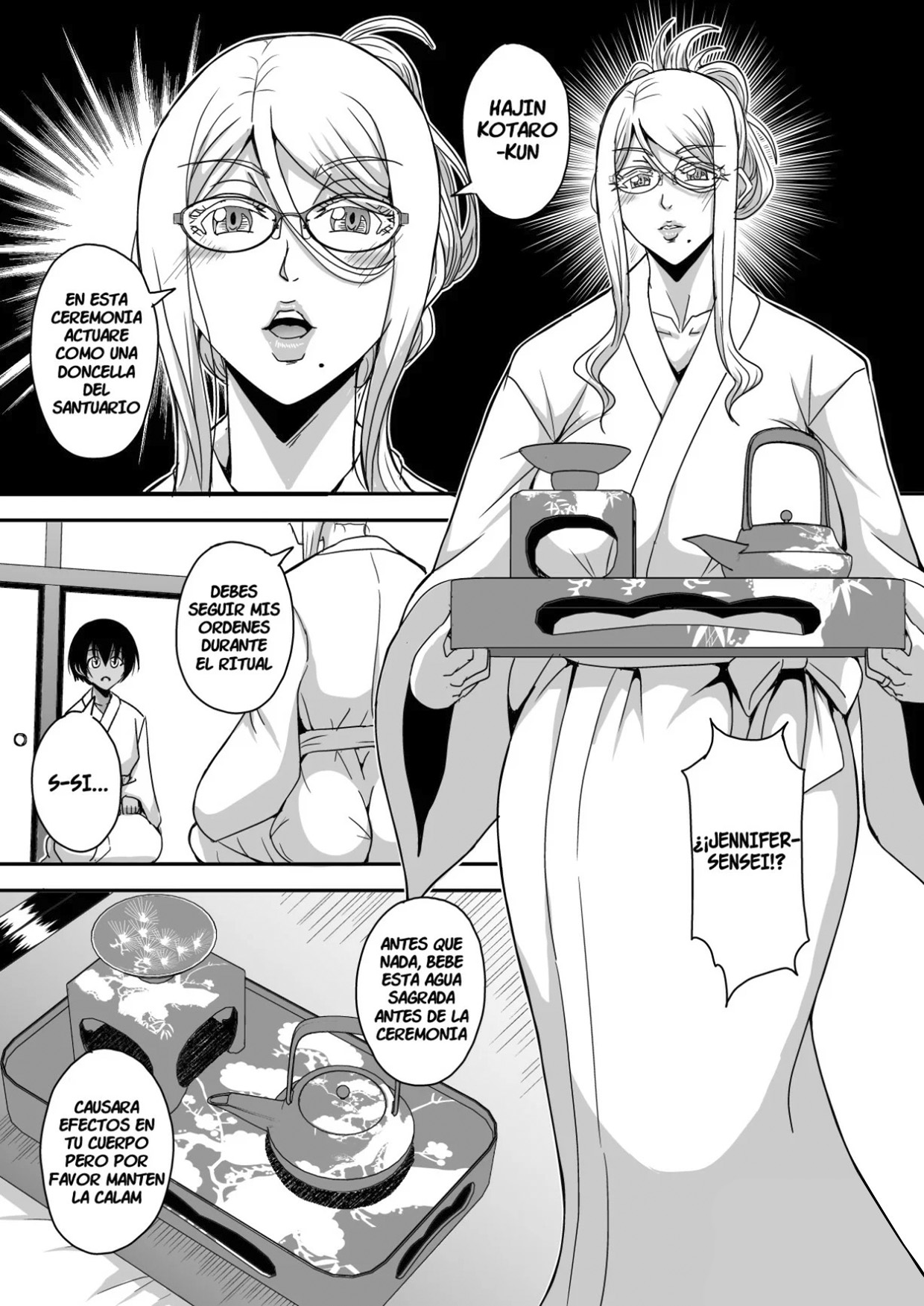 Una PROFESORA extranjera rubia de GRANDES PECHOS se come a un SHOTA moreno