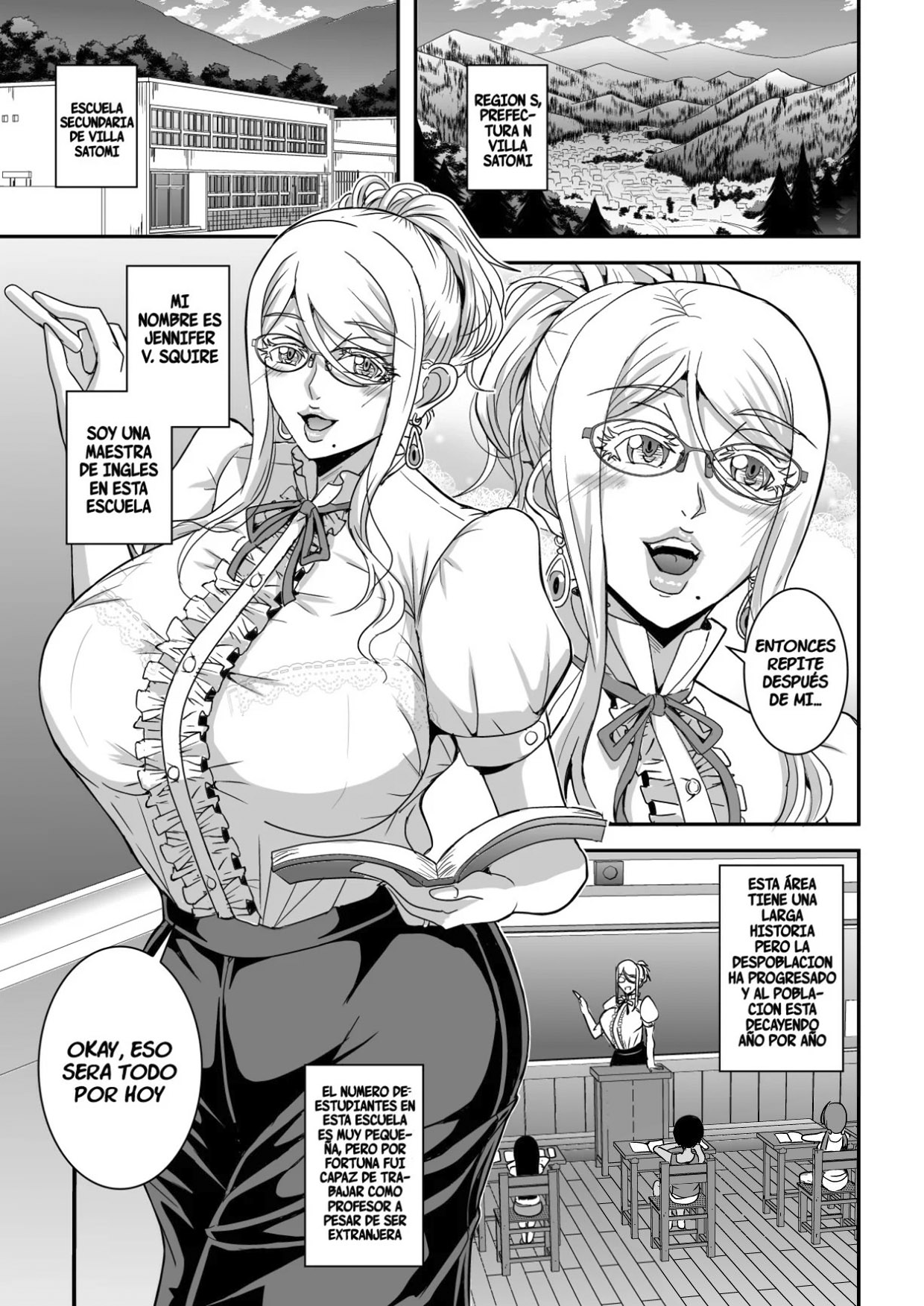 Una PROFESORA extranjera rubia de GRANDES PECHOS se come a un SHOTA moreno