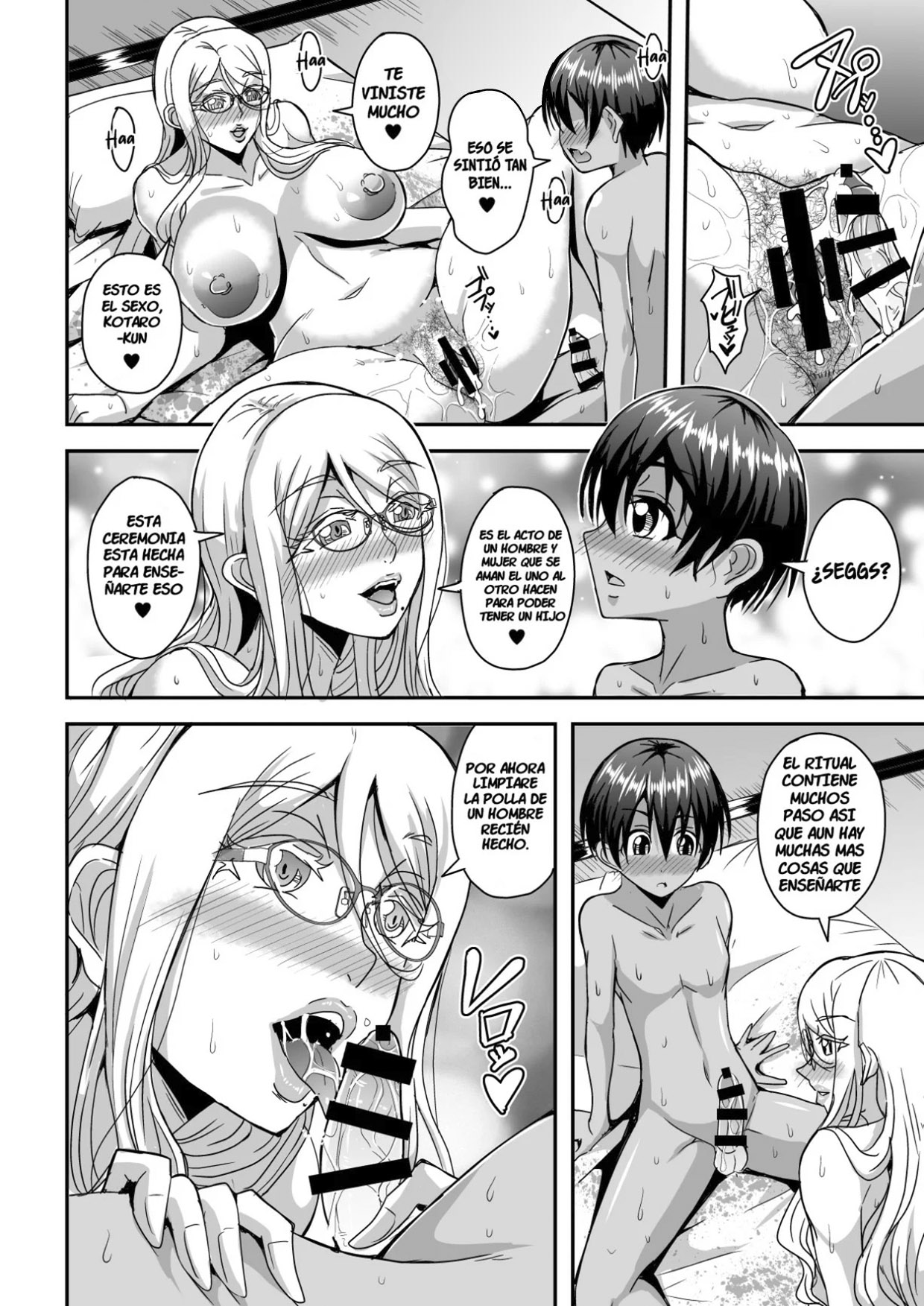 Una PROFESORA extranjera rubia de GRANDES PECHOS se come a un SHOTA moreno