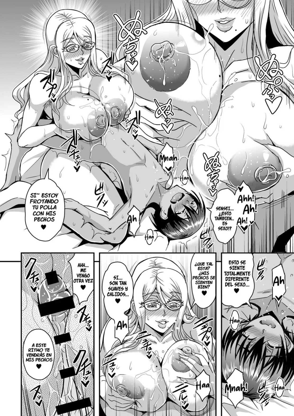 Una PROFESORA extranjera rubia de GRANDES PECHOS se come a un SHOTA moreno